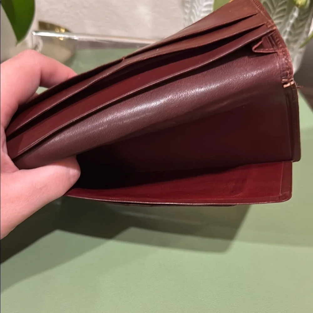 Cartier Leather Wallet with Gold Accents